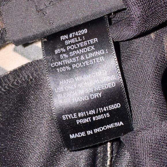 En focus Black & Beige Chevron Sleeveless Stretchy Knit Dress women’s size 8 - Picture 5 of 6